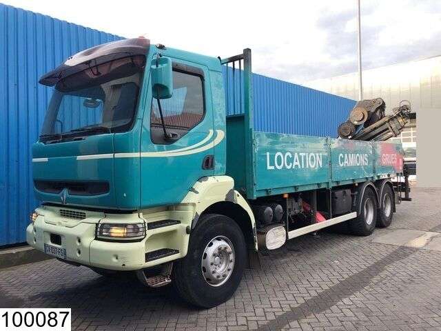 RENAULT Kerax 370 6x4, Hiab crane 4x hydraulic extendable, Remote, Manua open laadbak vrachtwagen - Photo 5