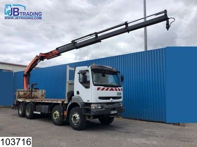 RENAULT Kerax 370 8x4, Palfinger crane, Manual, Steel suspension, Remote open laadbak vrachtwagen - Photo 1