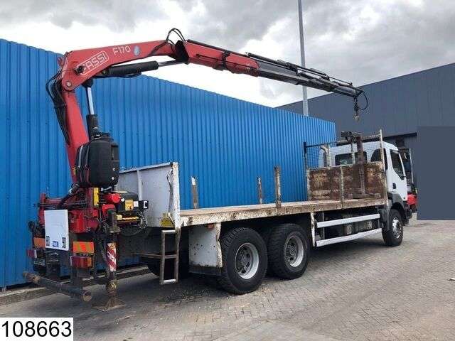 RENAULT Kerax 370 6x4, Fassi Crane, Manual, Steel suspension, Airco, Rem open laadbak vrachtwagen - Photo 2