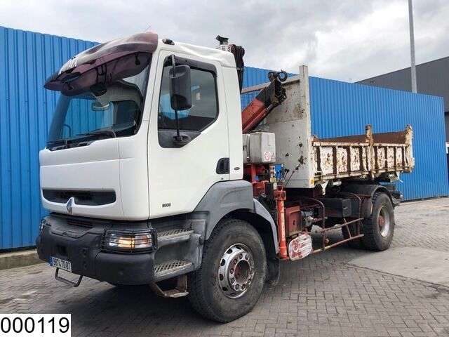 RENAULT Kerax 300 Fassi crane, Steel suspension, Manual, Hub reduction kipper vrachtwagen - Photo 4